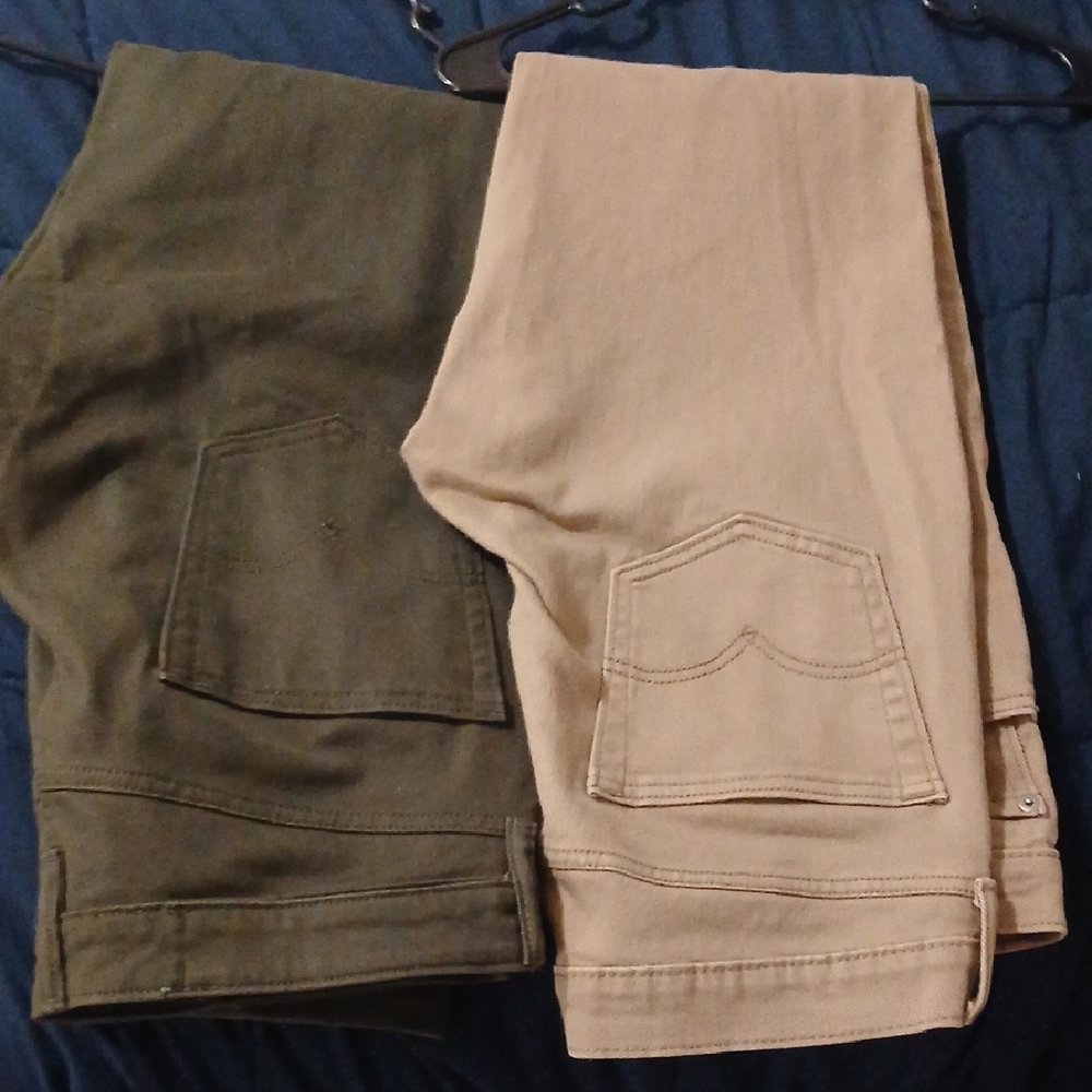 Olive and Tan Pants Set